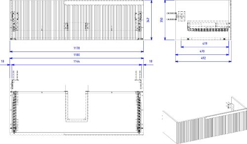 Тумба под раковину STWORKI Вестфолл 120 серая матовая в Туапсе