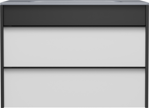 Тумба с раковиной STWORKI Гриндстед 80 белый матовый, антрацит матовый, раковина 43081-112-KL антрацит в Туапсе