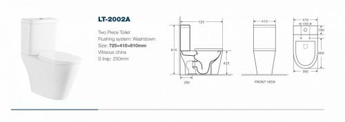 AZ-2002 Azario Parma напольный унитаз в комплекте с бачком и сидением микролифт и арматурой. Размер 705*400*810 мм. (2 МЕСТА) X в Туапсе